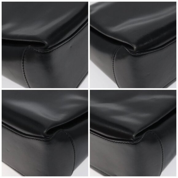 GUCCI Hand Bag Leather Black Gold 000 2048 0175 Auth ep8231 - Picture 15 of 16